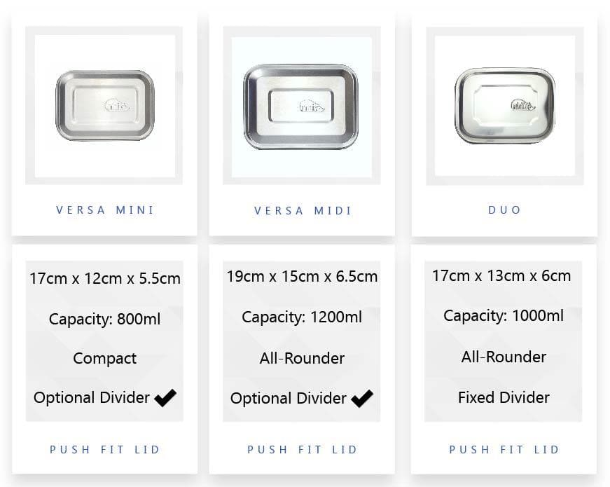 Versa Midi 1.2l Stainless Steel Lunch Box